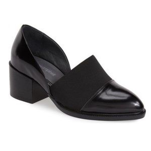 Jeffrey Campbell leather heel loafers